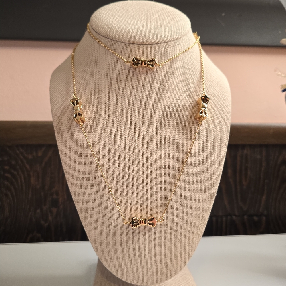 Kate Spade Gold Tone Bow Necklace